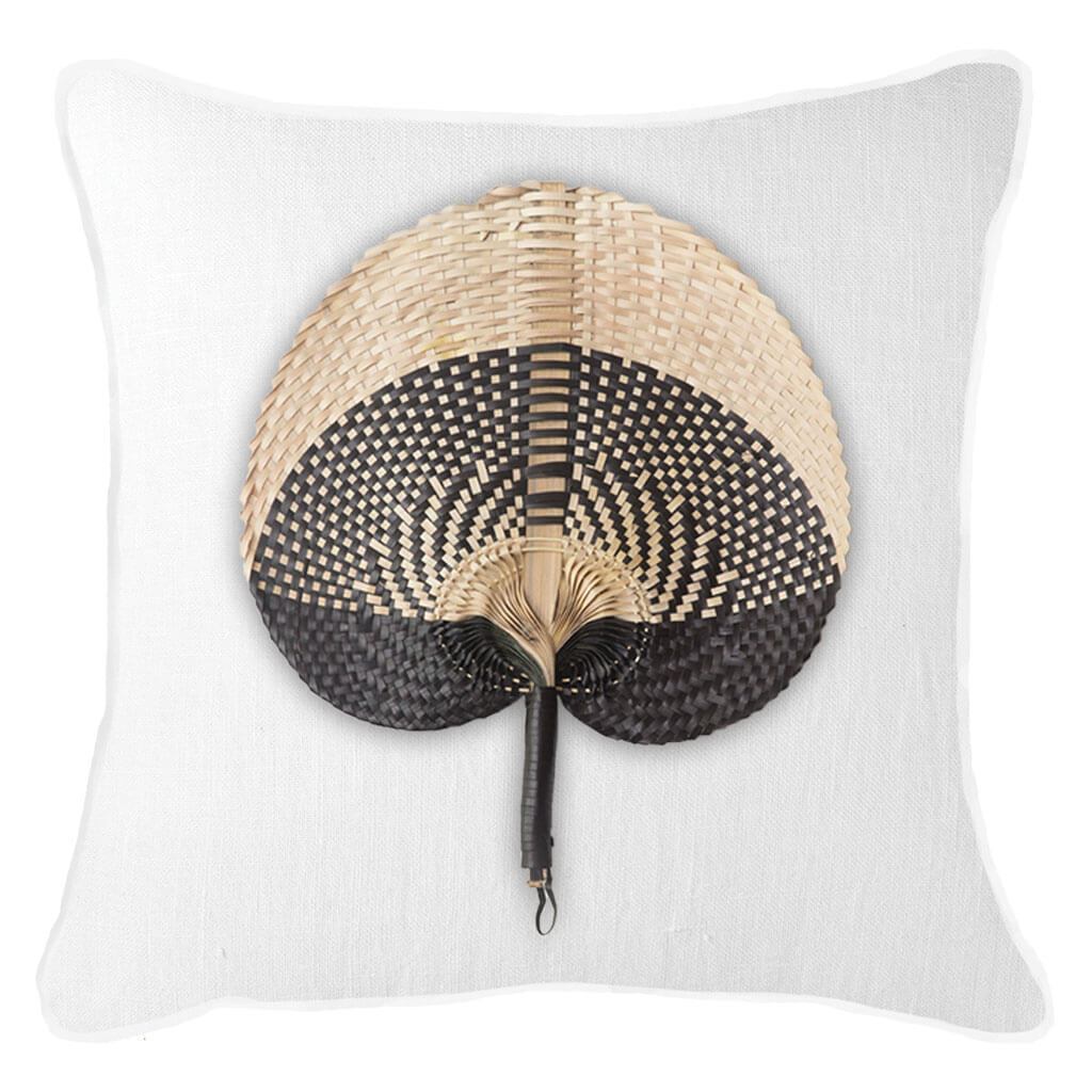 Fan Black on White Lounge Cushion 55 x 55 cm-abc