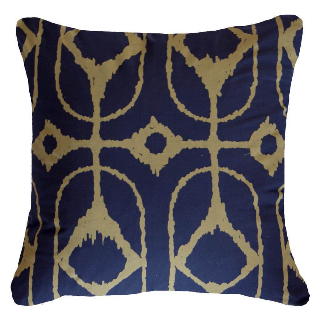 Inner Ikat Diamond Navy Lounge Cushion 55 x 55 cm-abc