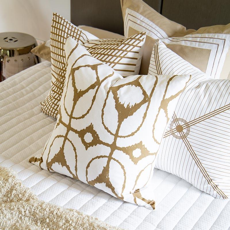 Inner Ikat Diamond White Lounge Cushion 55 x 55 cm-abc