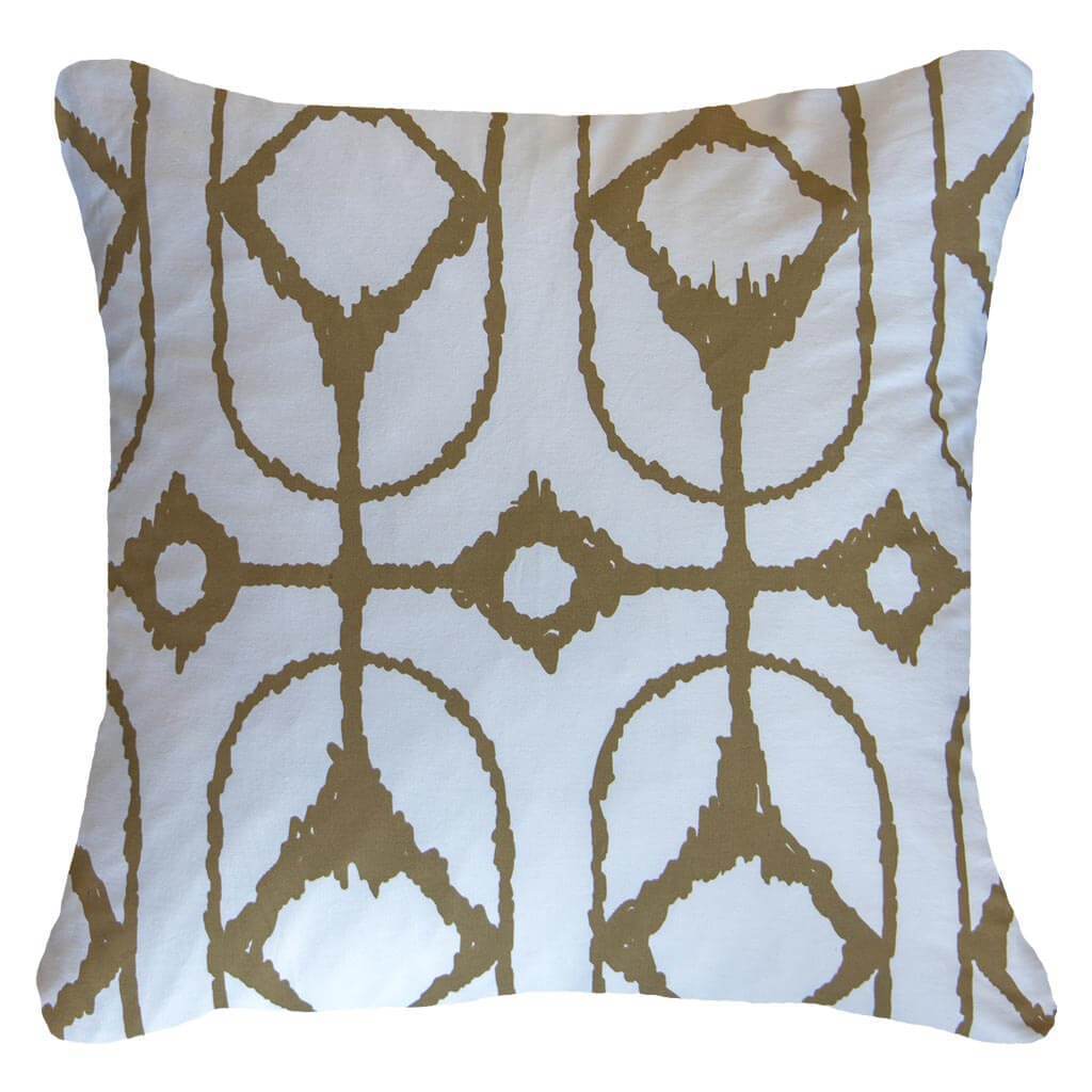 Inner Ikat Diamond White Lounge Cushion 55 x 55 cm-abc