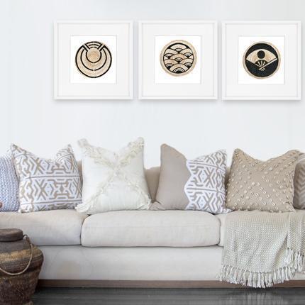 Fringe Cross White Lounge Cushion 55 x 55 cm-abc