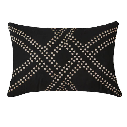 Dot Polar Black Lumber Cushion 35 x 53 cm-abc