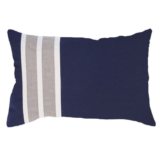 Outdoor Regent Stripe Navy Lumber Cushion 35 x 53 cm-Outdoors-Bandhini Homewear Design-Blue-14 x 21--abc