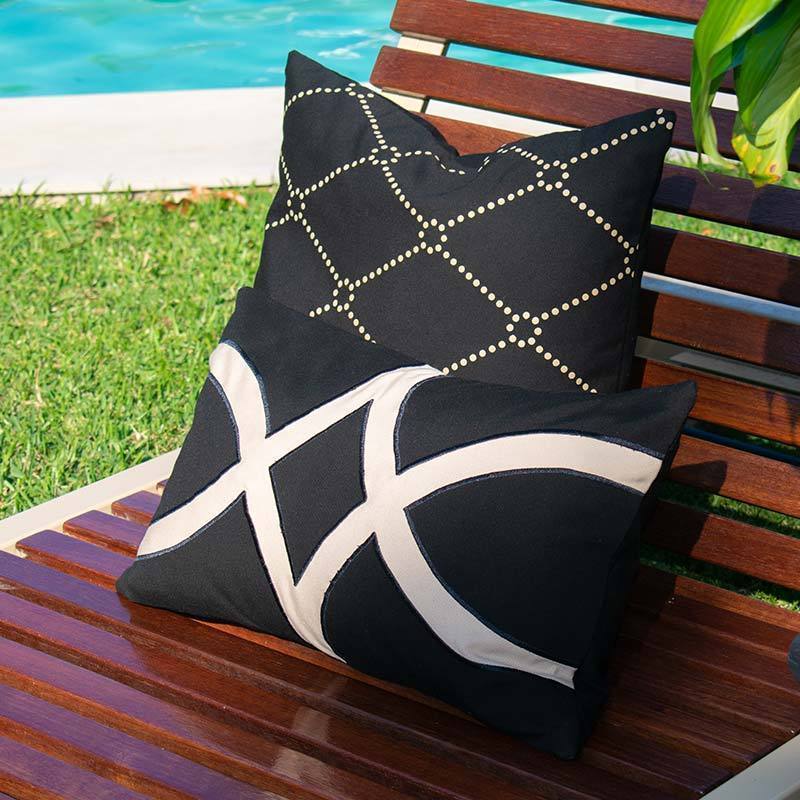 Outdoor Star Black & Beige Lumber Cushion 35 x 53 cm-abc