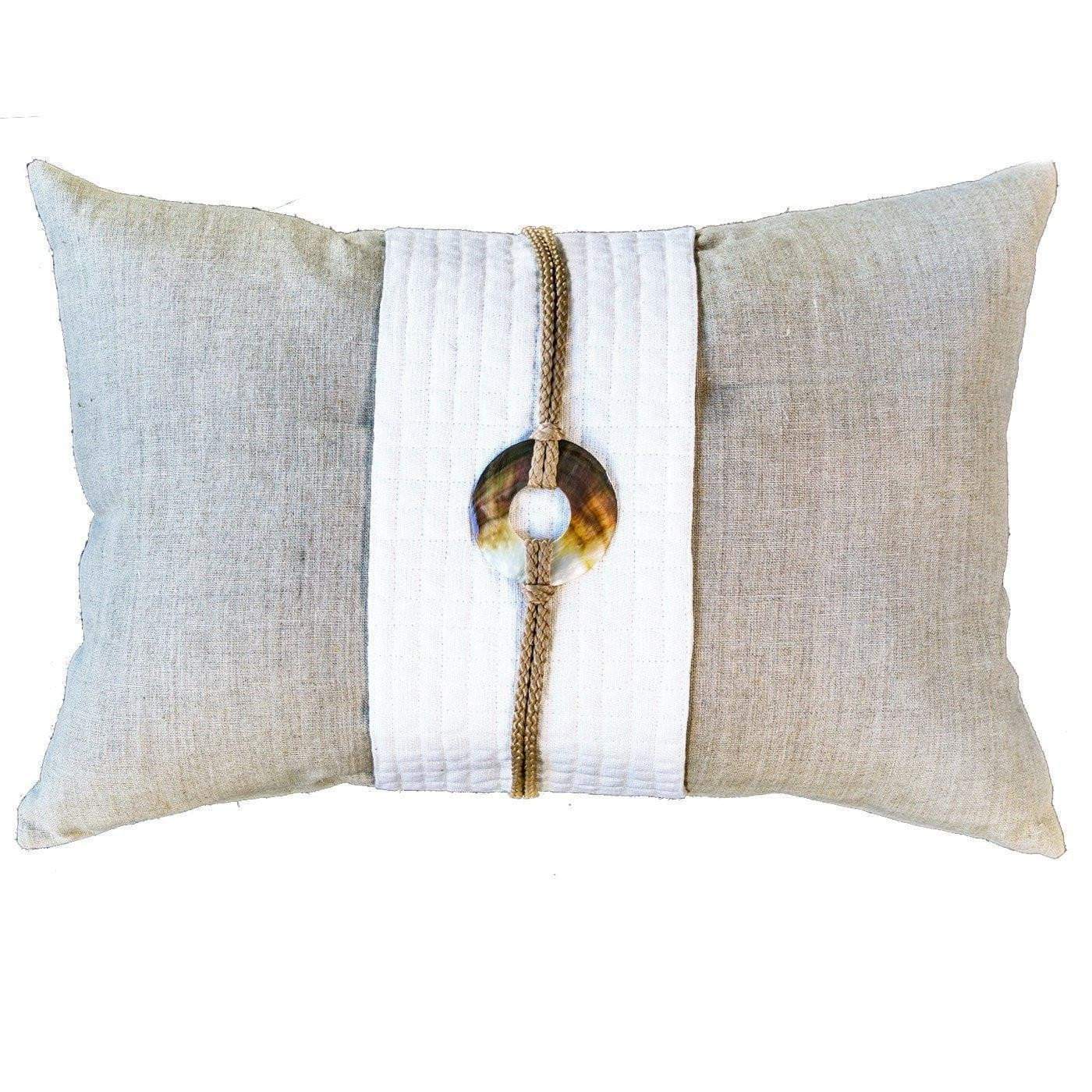 Shell Sash Linen Natural Cushion 35 x 53 cm-Accessories-Bandhini Homewear Design-Linen-14 x 21--abc