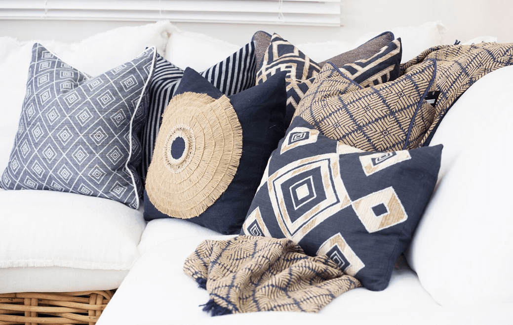 Shoowa Diamond Navy Lumber Cushion 35 x 53 cm-Accessories-Bandhini Homewear Design-Navy-14 x 21--abc