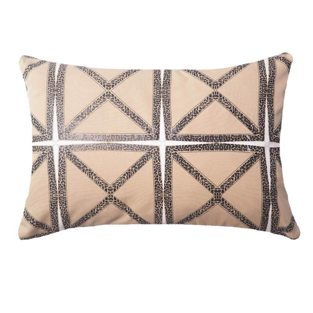 Outdoor Mosaic Beige Lumber Cushion 35 x 55 cm-Outdoors-Bandhini Homewear Design-Beige-14 x 21--abc