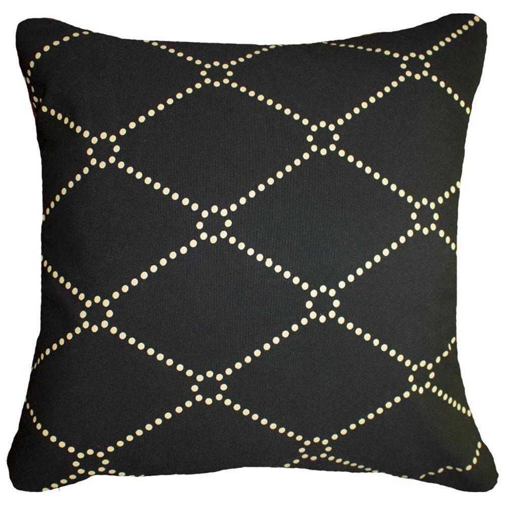 Outdoor Dots Black & Beige Medium Cushion 50 x 50 cm-abc