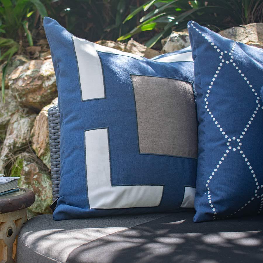 Outdoor Dots Storm Medium Cushion-Outdoors-Bandhini Homewear Design-Storm-20 x 20--abc