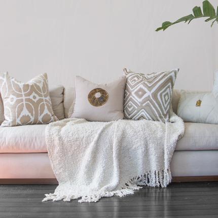 Disc Copper Natural Medium cushion 50x50cm-abc