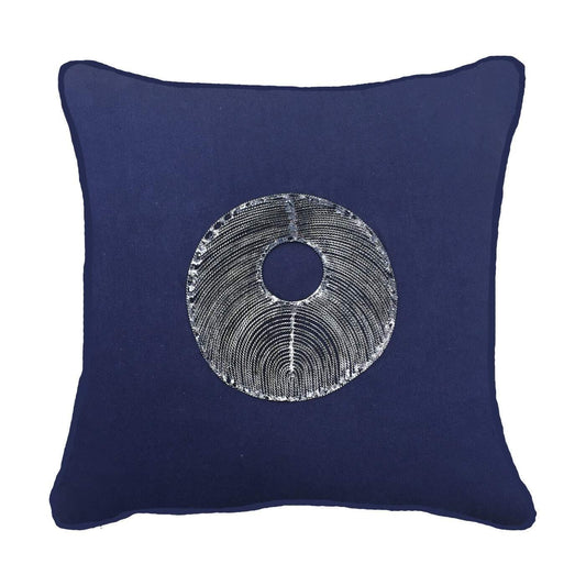 Disc Silver Navy Medium Cushion 50 x 50 cm-abc