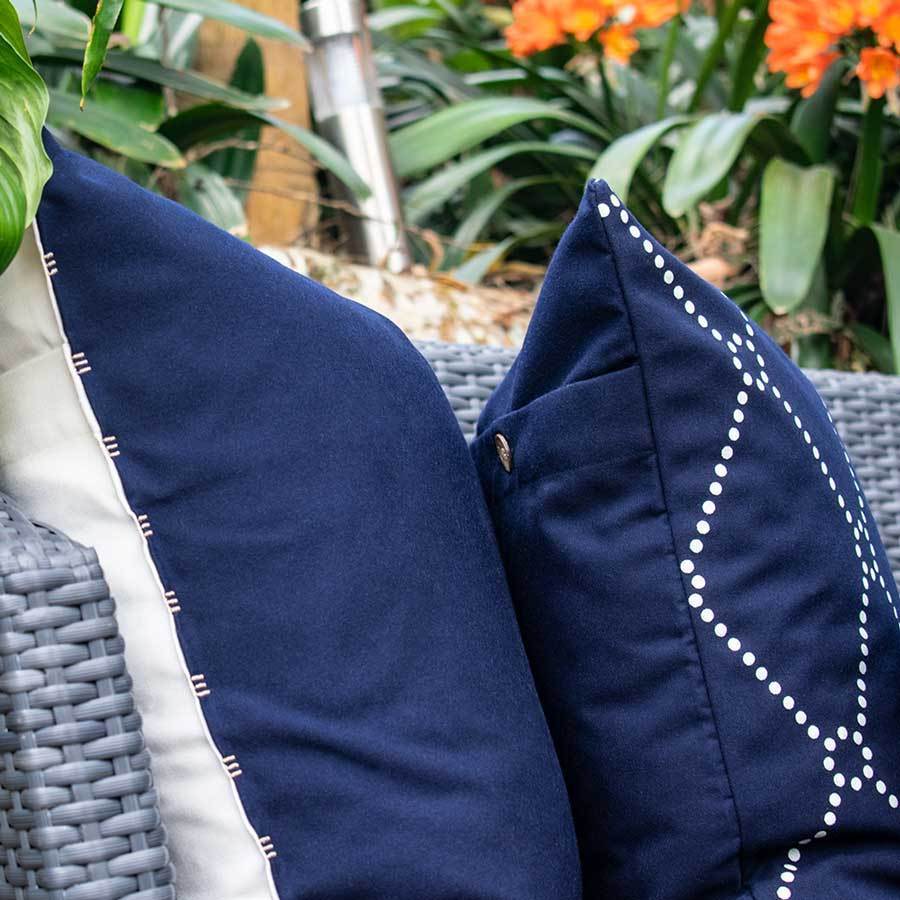 Outdoor Dots Navy Medium Cushion 50 x 50 cm-Outdoors-Bandhini Homewear Design-Navy-20 x 20--abc