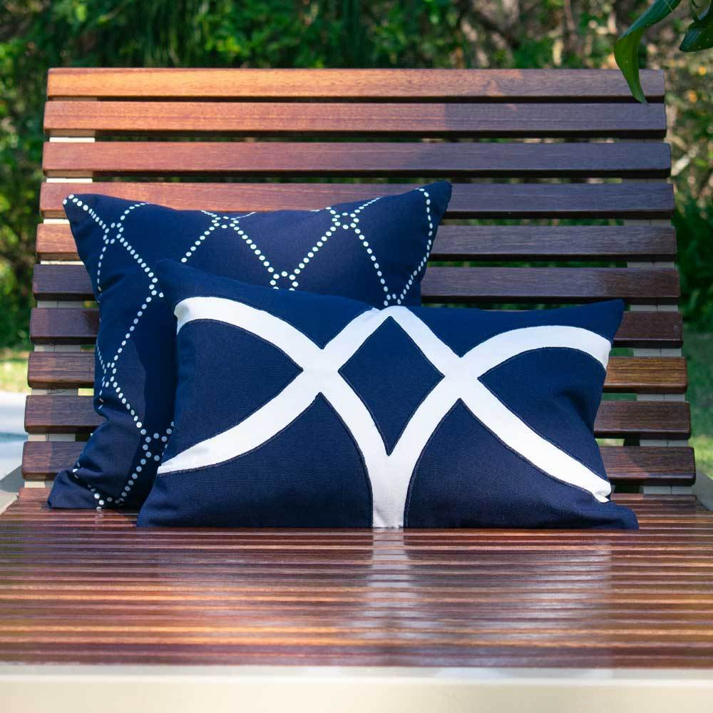Outdoor Dots Navy Medium Cushion 50 x 50 cm-Outdoors-Bandhini Homewear Design-Navy-20 x 20--abc