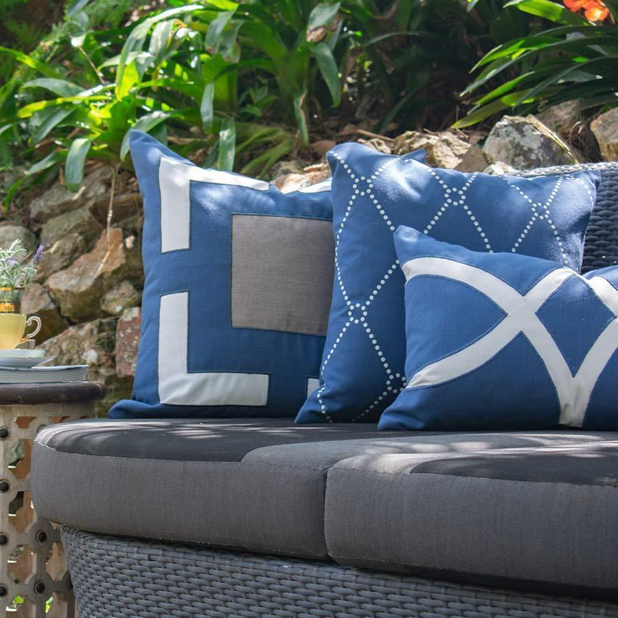 Outdoor Dots Storm Medium Cushion-Outdoors-Bandhini Homewear Design-Storm-20 x 20--abc