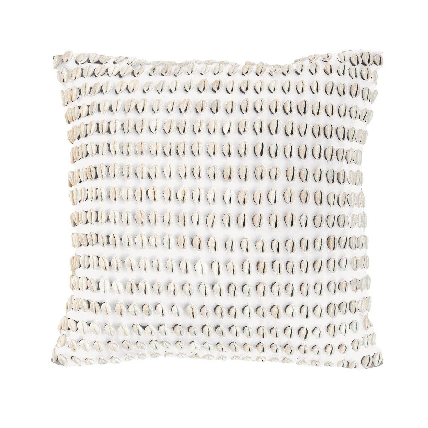 Shell Kauri White Medium Cushion 50 x 50 cm-Accessories-Bandhini Homewear Design-White-18 x 18--abc