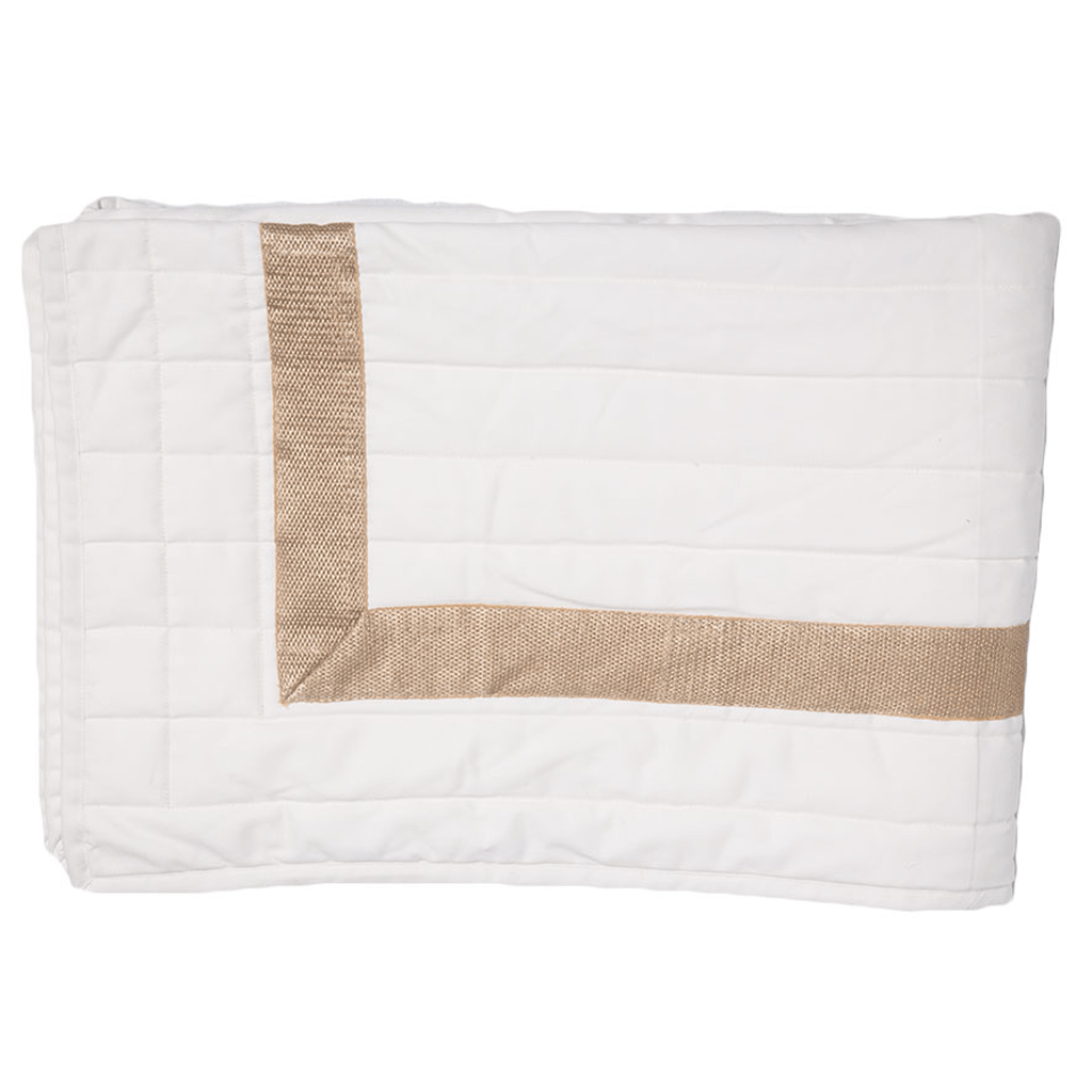 Braid Gold White Queen Quilt 244 x 274 cm-abc