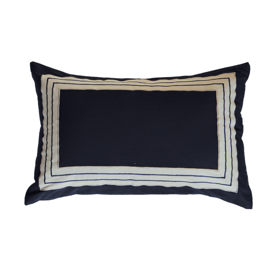 Braid Inner Panel Black Sham Cushion 46 x 69 cm-abc