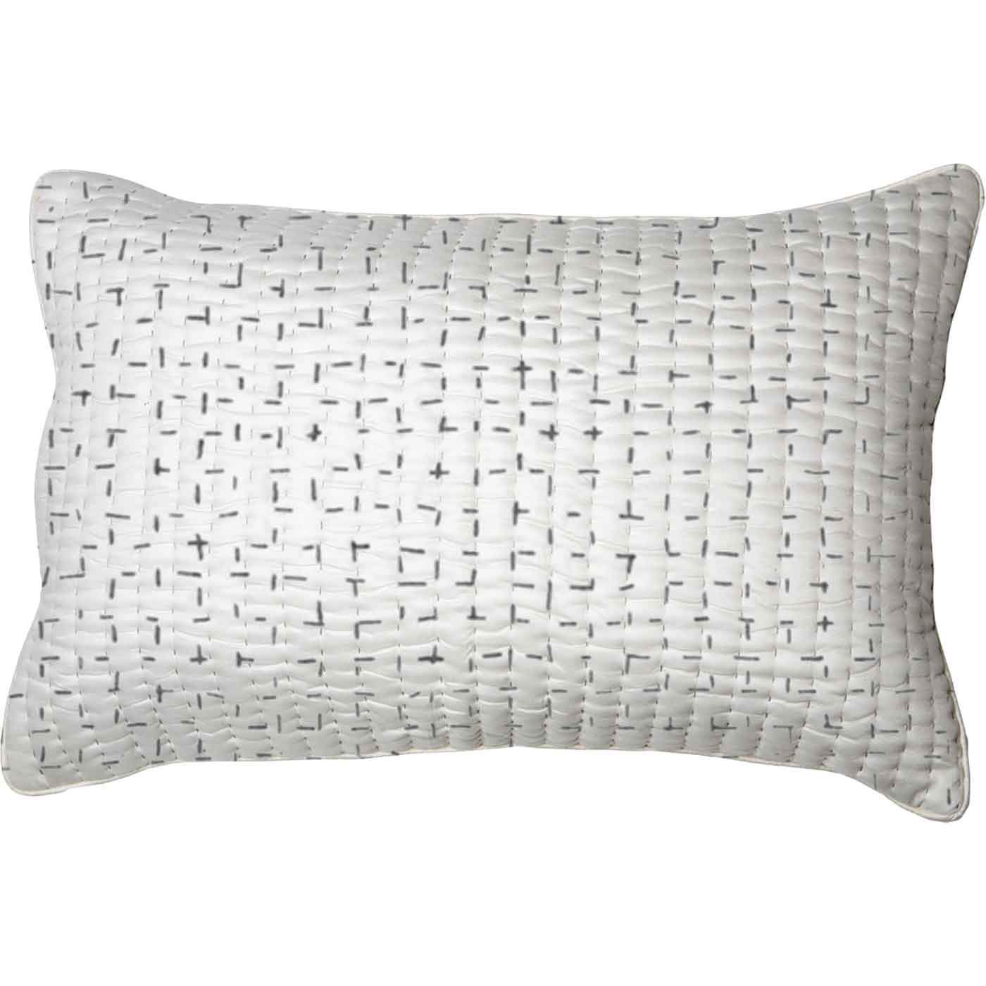 Gudri White Sham With Black Stitching 46 x 69 cm-abc