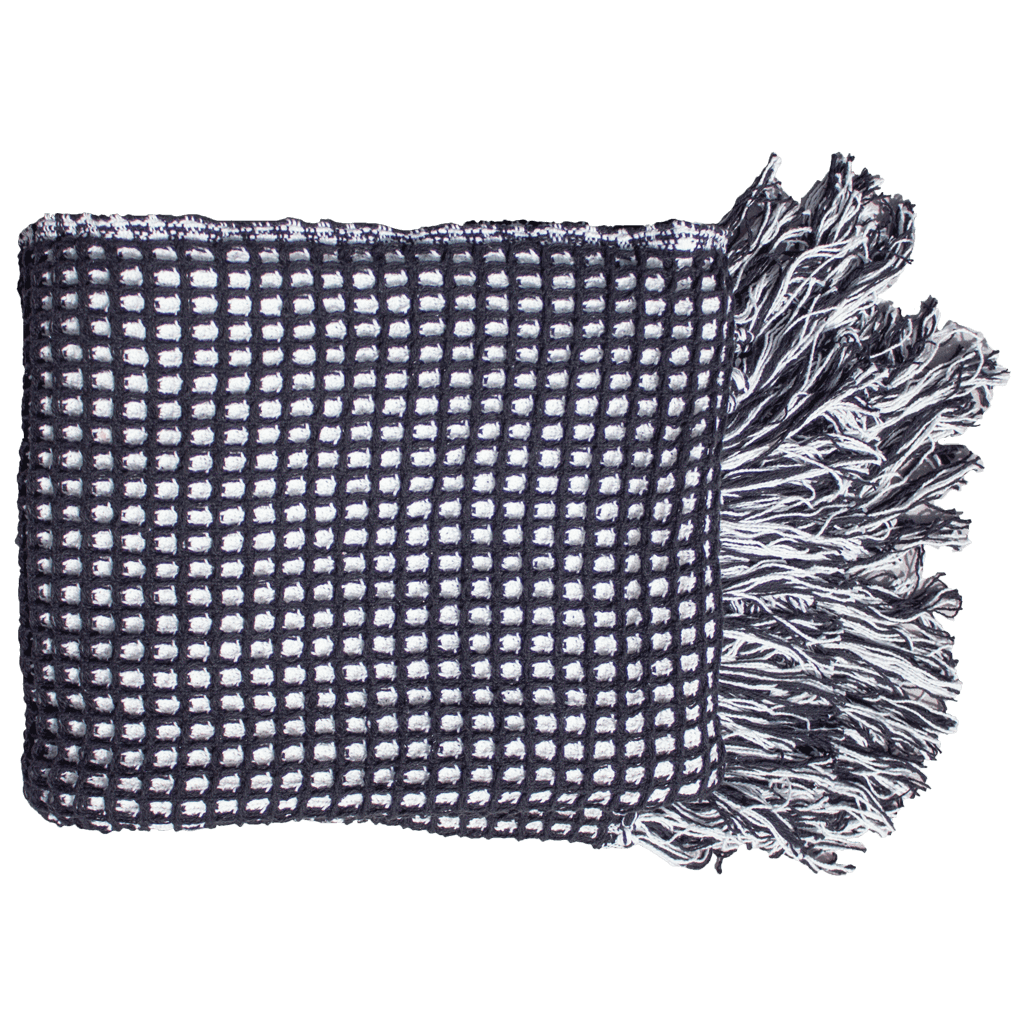 Check Black Throw - 170 x 120cm-abc