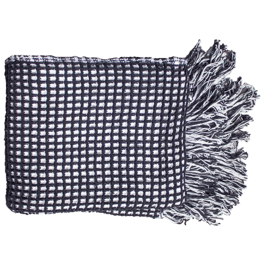 Check Black Throw - 170 x 120cm-abc