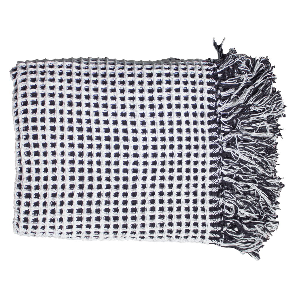 Check Black Throw - 170 x 120cm-abc
