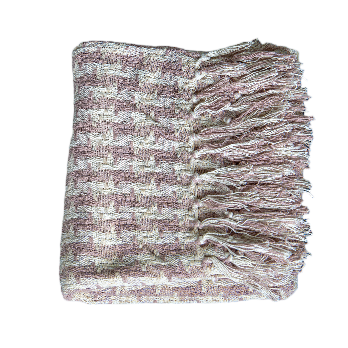 Check Blush and Cream Throw 150 x 180 cm-abc