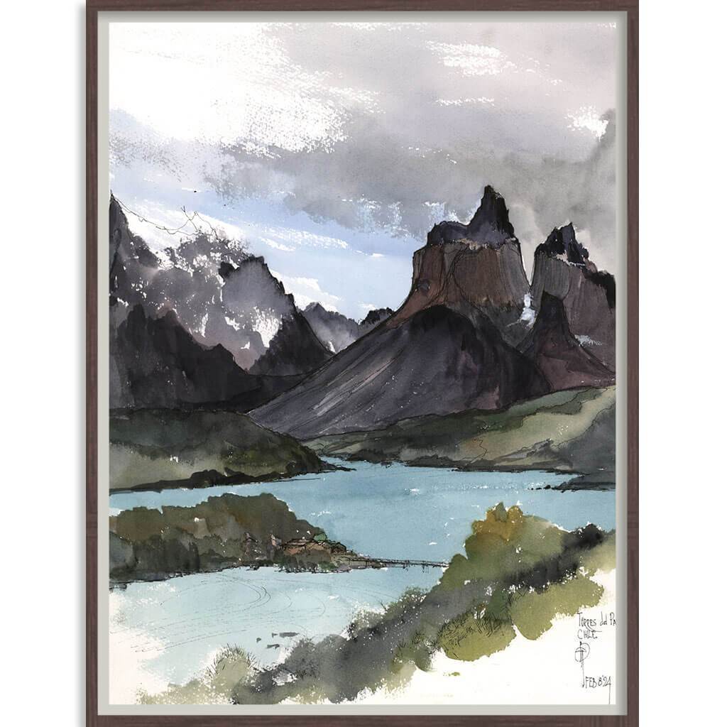 Torres Del Paine Chile-Accessories-Bandhini Homewear Design-No Leaf-60cm x 80cm--abc