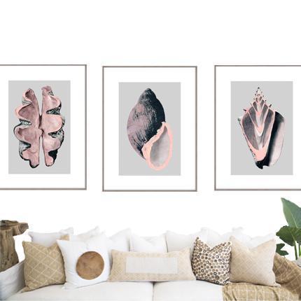 Victorian Shells 3-Accessories-Bandhini Homewear Design-No Leaf-76cm x 115cm--abc