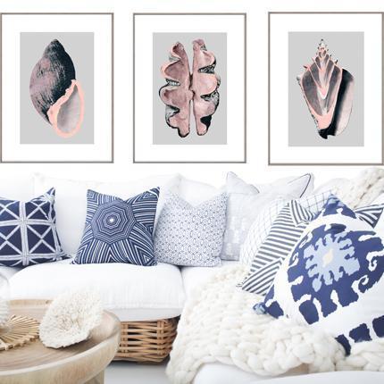 Victorian Shells 3-Accessories-Bandhini Homewear Design-No Leaf-76cm x 115cm--abc