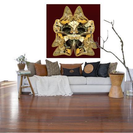 Wings Dusk Artwork-Accessories-Bandhini Homewear Design-No Leaf-76cm x 115cm--abc