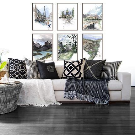 Torres Del Paine Chile-Accessories-Bandhini Homewear Design-No Leaf-60cm x 80cm--abc