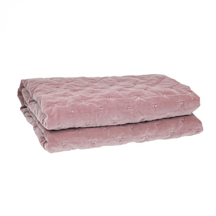 Velvet Quilted Throw Mushroom Pink-Accessories-Florabelle-Default Title---abc