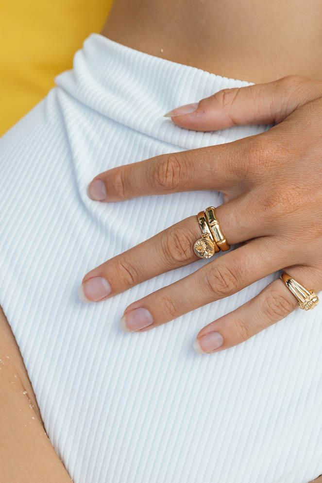 Scarab pinky ring gold plated-Ring-wildthings_collectables-1 (US 3.5 / 14.5mm)-Gold plated--abc