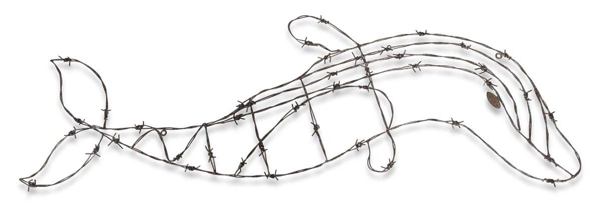 Large Iron Dolphin Wall Decor-abc