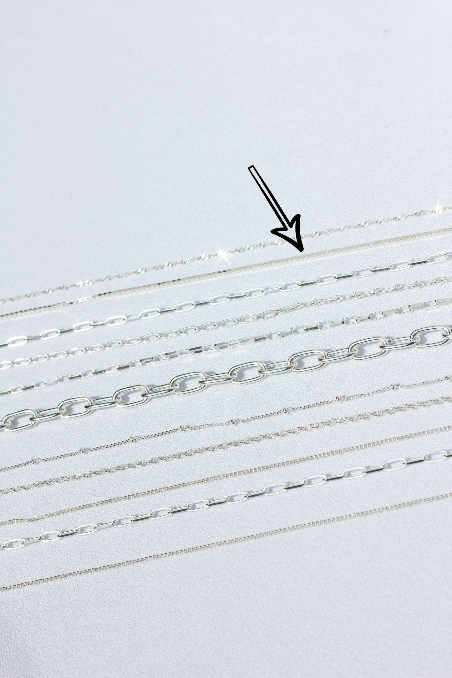 Box choker silver (36cm)-abc