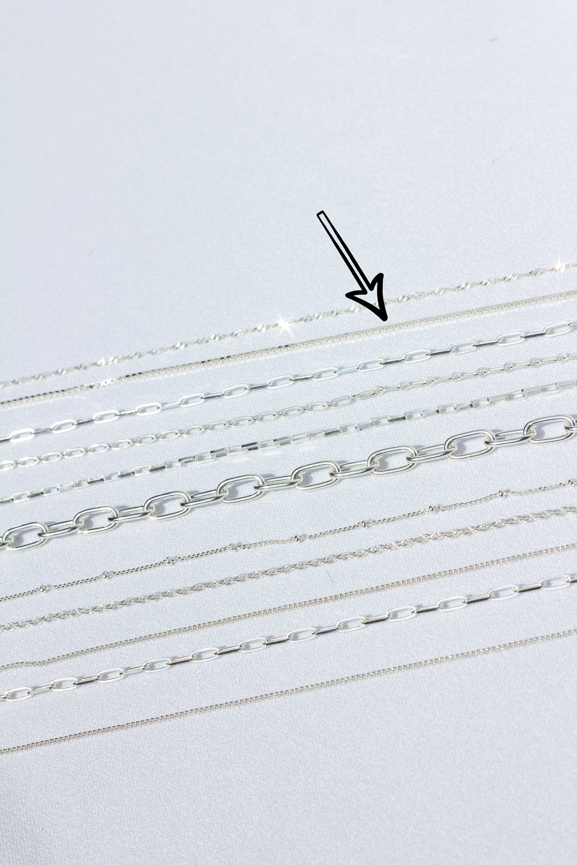 Box choker silver (36cm)-abc