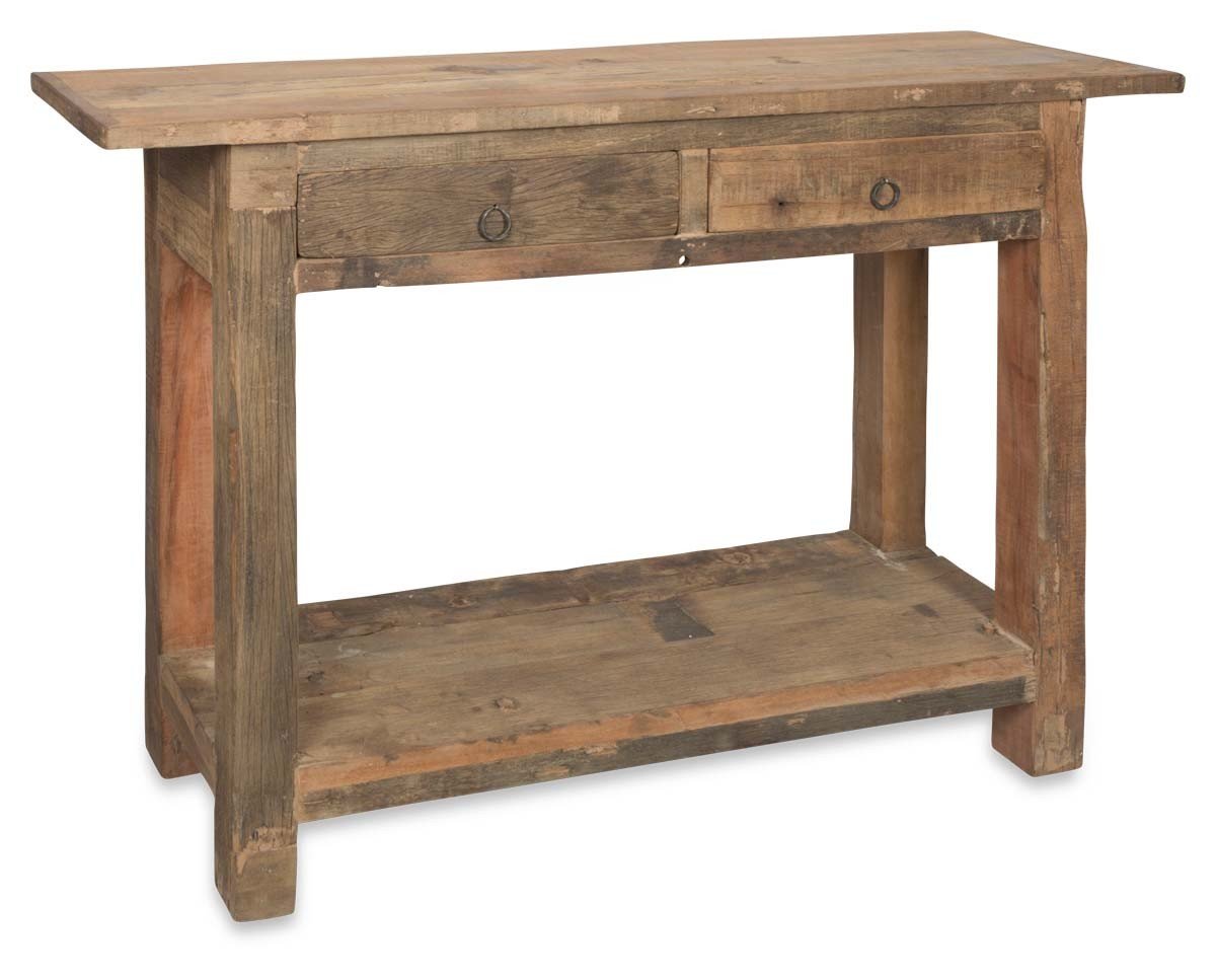 Recycled Wood Two Drawer Console-Living-Home & Giftware-Default Title---abc