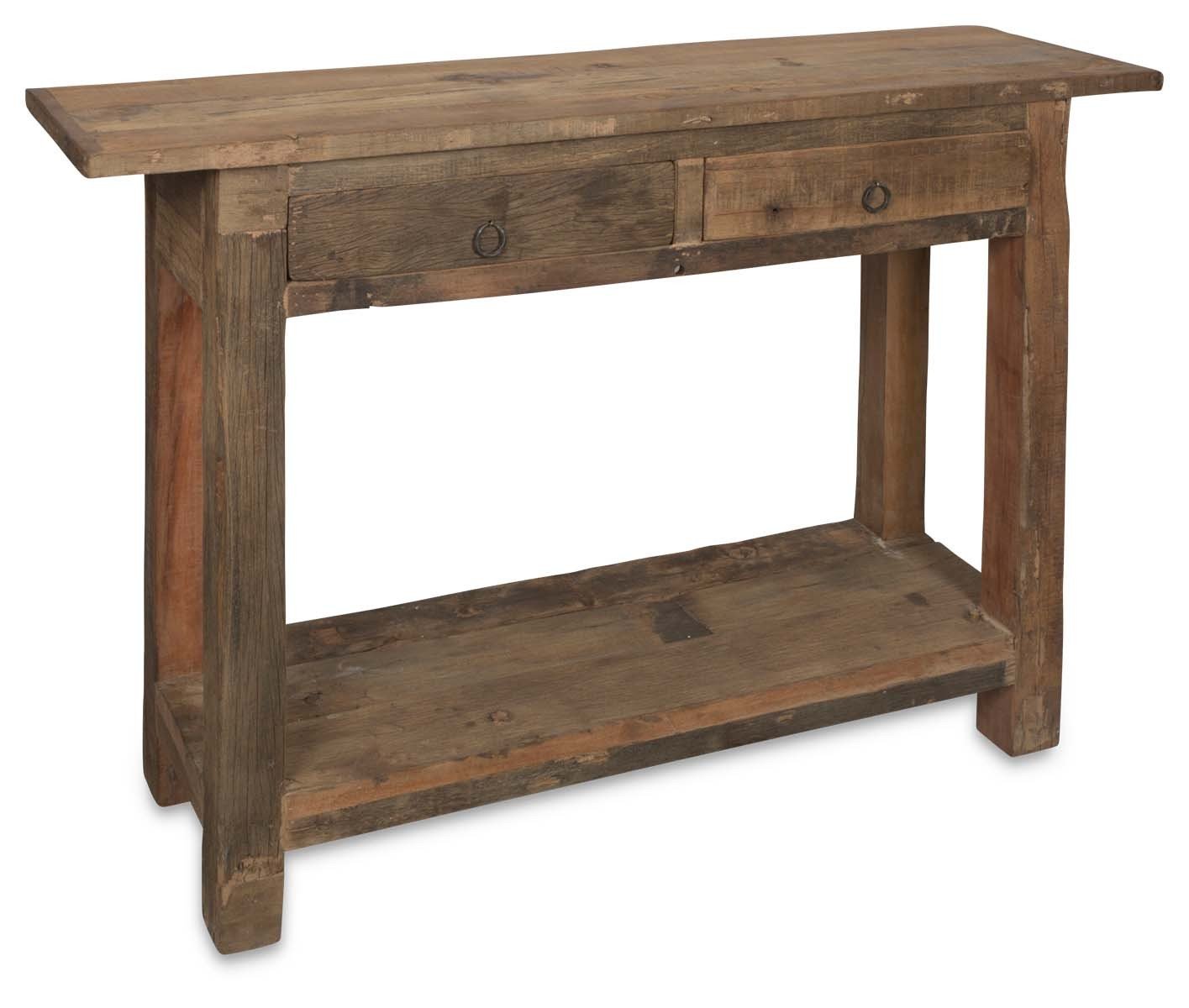 Recycled Wood Two Drawer Console-Living-Home & Giftware-Default Title---abc