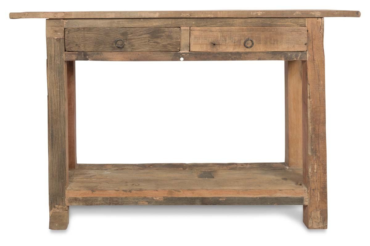 Recycled Wood Two Drawer Console-Living-Home & Giftware-Default Title---abc