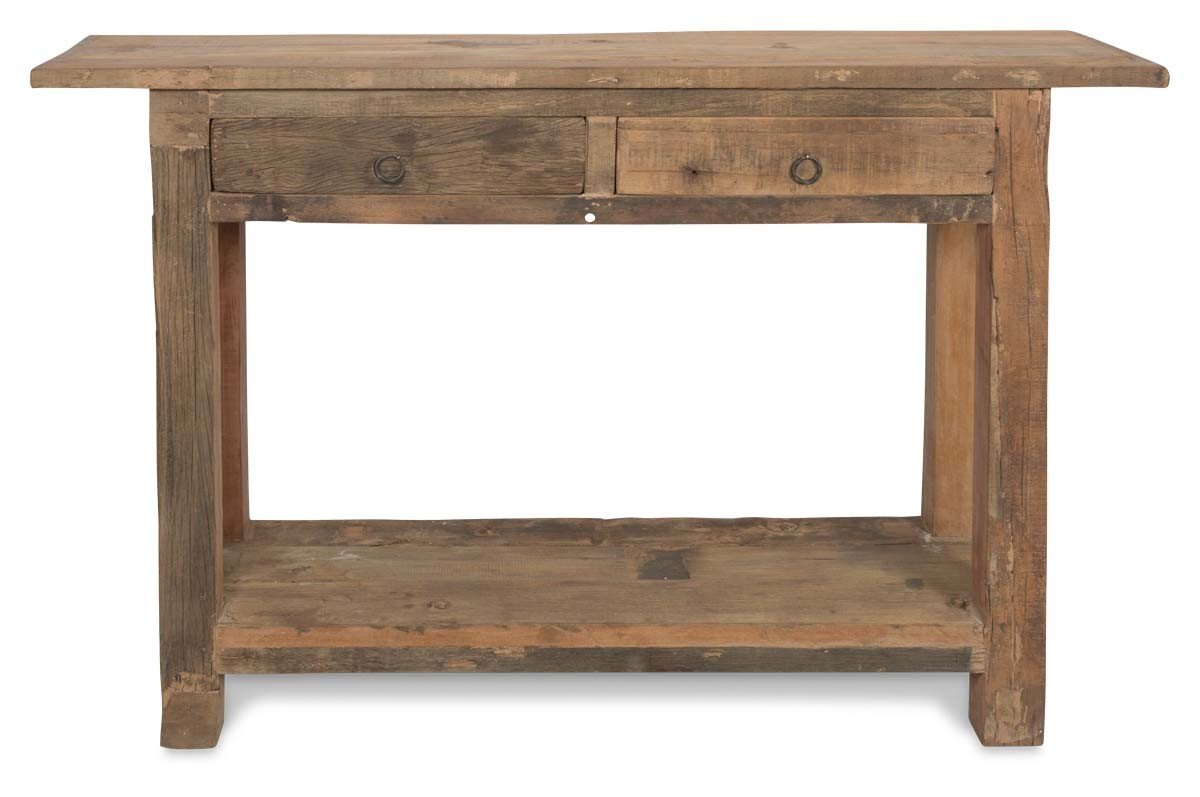 Recycled Wood Two Drawer Console-Living-Home & Giftware-Default Title---abc