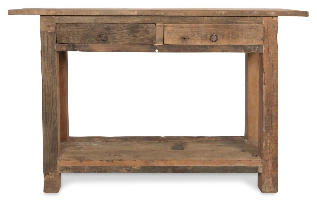Recycled Wood Two Drawer Console-Living-Home & Giftware-Default Title---abc