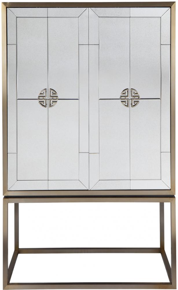 Rochester Antique Mirrored Drinks Cabinet-Home Bar and Drinks Cabinets-Cafe Lighting and Living-Default Title---abc