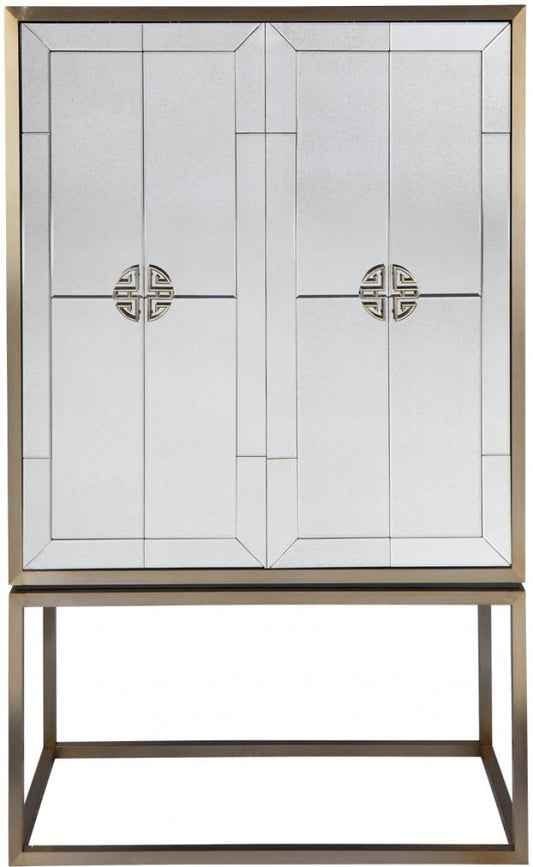 Rochester Antique Mirrored Drinks Cabinet-Home Bar and Drinks Cabinets-Cafe Lighting and Living-Default Title---abc