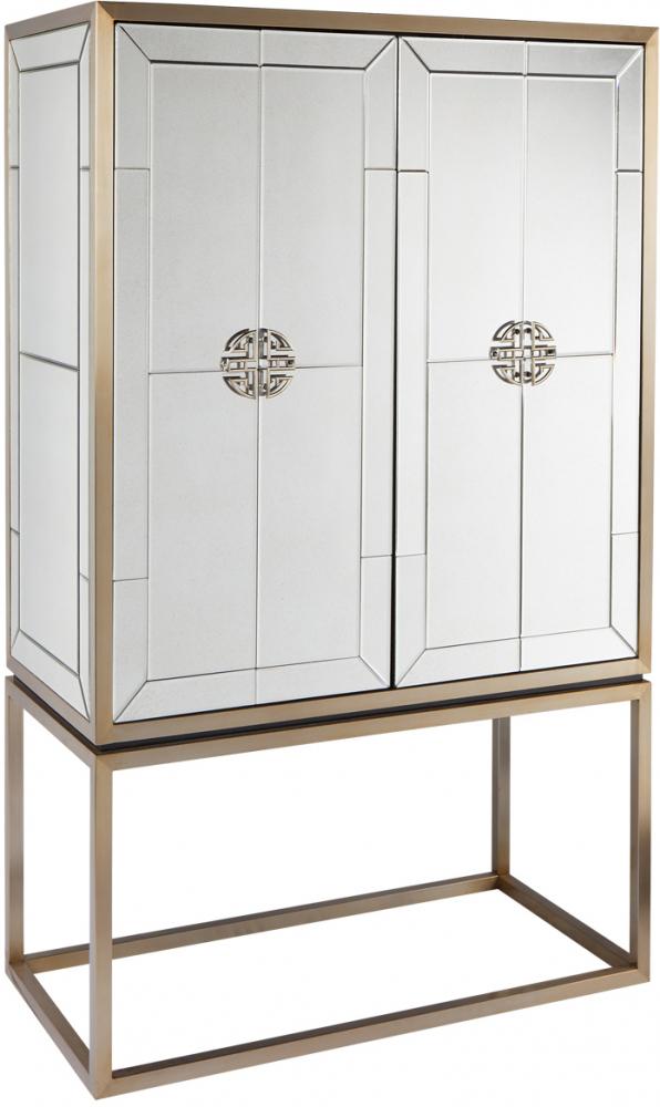 Rochester Antique Mirrored Drinks Cabinet-Home Bar and Drinks Cabinets-Cafe Lighting and Living-Default Title---abc