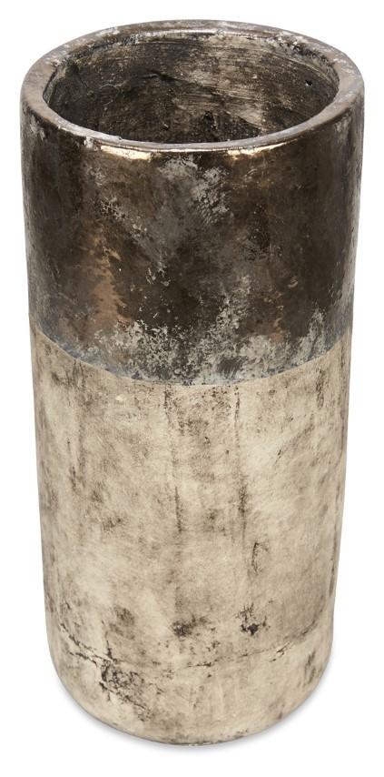 Metallic Fade Ceramic Tall Vase - Bronze/Natural-abc