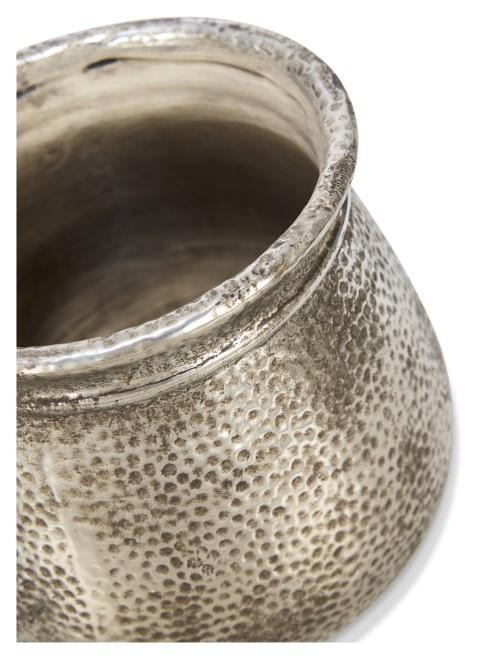 Rustic Ceramic Tall Beaten Planter Medium - Silver-Accessories-Home & Giftware-Default Title---abc