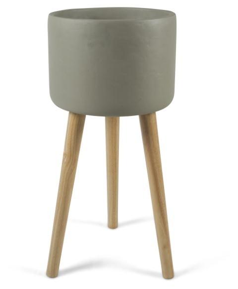 Concrete Tall Planter on Stilts Medium - Grey-abc
