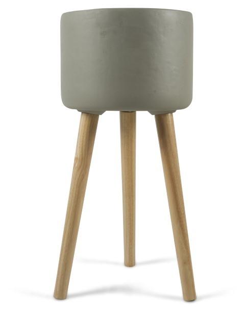 Concrete Tall Planter on Stilts Medium - Grey-abc