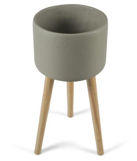 Concrete Tall Planter on Stilts Medium - Grey-abc