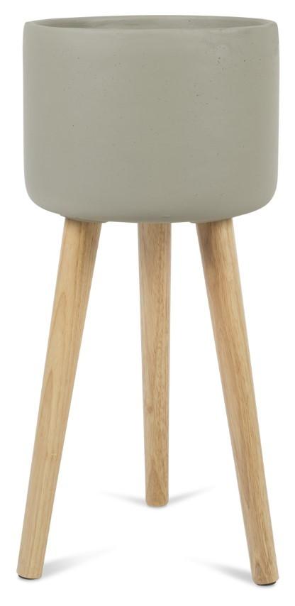 Concrete Tall Planter on Stilts Large - Grey-abc